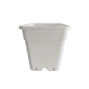 2022 Wholesale Factory Supplier White Flower Pots Plastic Square Garden Classic Nursery Nordic