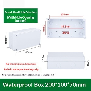 200x100x70mm IP65 Waterproof Junction Box Blank Enclosure No Holes with Built-in Sealing Strip Terminal box - Product Image 2