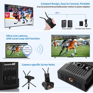 Sistema de transmisión de vídeo inalámbrico de 1000 pies/300 metros para cámara 4K y transmisión en vivo adaptador de pantalla inalámbrico <span class=keywords><strong>Microsoft</strong></span> - Product Image 4