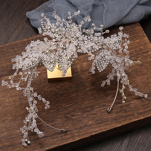Serre-tête de mariée asymétrique de luxe en cristal en forme de feuille, vigne forestière, accessoire de cheveux de mariage, bijou de tête pour femme - Product Image 4