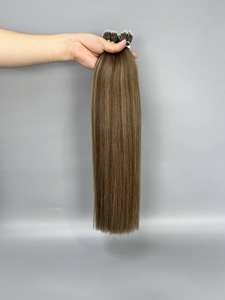 Alta calidad Remy doble dibujado queratina Bond Flat <span class=keywords><strong>U</strong></span> I Tip extensión de cabello humano resaltar Rubio I-Tip teñido cabello europeo blanqueado - Product Image 4