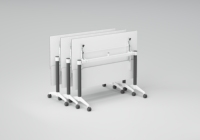 Ensemble de 5 chaises de conférence modulaires pliables LIWEI avec étagère de rangement, roulettes et structure métallique mobile pour usage commercial