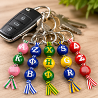 Pendentif personnalisé en métal élégant pour sororité, perles lettres grecques Delta Alpha, breloque Zeta pour la fabrication de porte-clés DIY