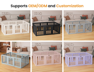 Playpen Anjing Modular Biru Langsung dari Pabrik, Pagar Hewan Peliharaan Ramah Lingkungan untuk Anjing di Dalam Ruangan, Mendukung OEM Kustom Grosir - Product Image 4