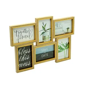 Natuurlijk Goud Multi-Frame Hangende Collage Combinatie Huis Wanddecoratie Creatieve Fotolijst