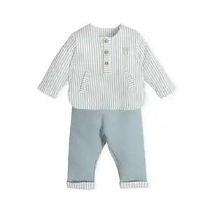 UK Australia set pakaian bayi perempuan, jumpsuit butik pakaian bayi perempuan musim semi katun wafel musim gugur