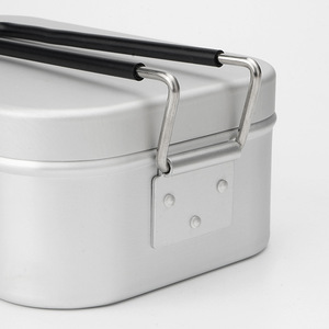 Lonchera Rectangular de Aluminio con 1 Compartimento Anodizado y Tapa de Acero Inoxidable para Comidas al Aire Libre, Campamentos y Picnics - Product Image 3