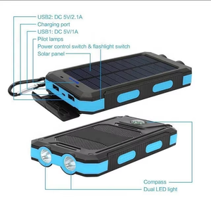 Chargeur <span class=keywords><strong>solaire</strong></span> portable 10000 mAh le plus vendu pour l'extérieur, étanche, avec panneau <span class=keywords><strong>solaire</strong></span> et lumière LED - Product Image 4