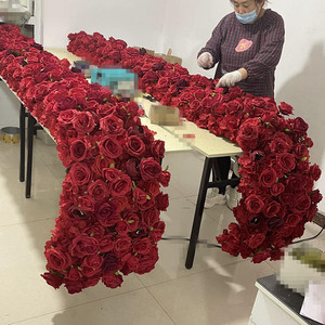 Hoa Hồng Đỏ 3d Trang Trí Bàn Tiệc Đám Cưới Hoa Giả Trực Tiếp Từ Nhà Máy IFG - Product Image 1