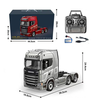 Camion tracteur RC en alliage Huina 19CH HUINA 1501 Toucan Scania 770S V8 6X6, 2.4GHZ 4CH, échelle 1/18, jouet pour enfants