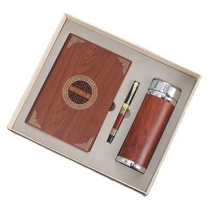 Set de Regalo de Lujo para Oficina, Taza y Cuaderno con Cubierta de Madera y Bolígrafo - Product Image 1