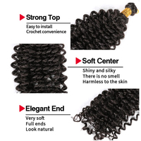 Extensions de cheveux synthétiques ondulés de 14 pouces pour tresses au crochet, doux, volumineux, sans nœuds, bouclés, en gros