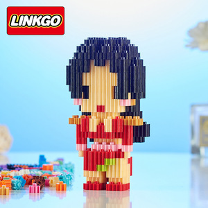 Vente en gros de figurines de construction en plastique 3D, mini briques, Sanji, Boa, Doflamingo, Crocodile, Luffy, <span class=keywords><strong>Linkgo</strong></span>, jouets de construction - Product Image 4