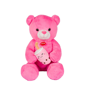 Ours rose L 80CM avec thé à bulles - Product Image 1