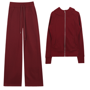 <span class=keywords><strong>Conjunto</strong></span> Deportivo de Alta Calidad para Mujer, Estilo Lululemon, Ajustado, con Cremallera Dorada, Sudadera con Capucha, Traje de Buceo - Product Image 3