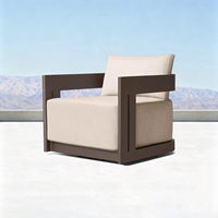 Modernes Luxus-Gartensofa-Set, wasserdichtes Aluminium-Outdoor-Sofa, Gartenmöbel-Set für Hinterhof, Villa, Hof, Metall-Gartenmöbel-Set, Terrassenmöbel-Set