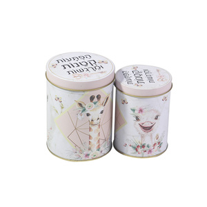 In Offerta: Scatola di Latta Rotonda in Due Pezzi per <span class=keywords><strong>Biscotti</strong></span>, Contenitore Bianco e <span class=keywords><strong>Oro</strong></span> per Cookie - Product Image 5