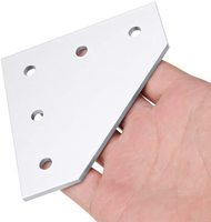 Plaque de jonction en alliage d'aluminium à 5 trous, type L, 90 degrés, pour meubles, support d'angle pour CNC V Slot 2020 3030, armoire KAIYAMEI