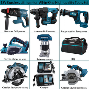 <span class=keywords><strong>Set</strong></span> di Utensili Elettrici Makita 18V Senza Fili Tutto-in-Uno con Batterie, Caricabatterie, Avvitatore a Impulsi e Trapano Brushless - Product Image 5