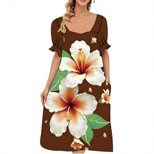 Tela de Poliéster 100% Orgánica con Diseño Floral de las Islas de <span class=keywords><strong>Polinesia</strong></span>, de Secado Rápido, Anti-Pilling, Elástica, Resistente a las Arrugas y Ligera para Bolsas - Product Image 3