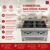Cuisinière à gaz de comptoir 36 pouces avec plaque de cuisson et gril à pierres de lave 3-en-1, cuisinière à gaz commerciale combinée avec plaque de cuisson