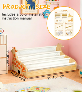 Étagères à livres pour la chambre d'enfant, bibliothèque pour enfants avec 4 niveaux de <span class=keywords><strong>rangement</strong></span> profonds pour la chambre de bébé, la petite enfance, la salle de classe, <span class=keywords><strong>rangement</strong></span> de livres - Product Image 3