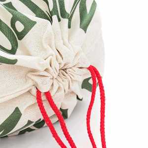 Sac cadeau de Noël personnalisé avec logo imprimé, sac de Père Noël, sac en lin à cordon avec motif de dessin animé mignon - Product Image 5