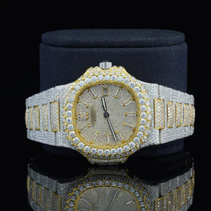 Fashionable 41MM Luxury Bust Moissanite Diamond Automatic <b>Watch</b> Two Tone Customized Studded Band Stainless Steel Dial Eta Glass - Product Image 3