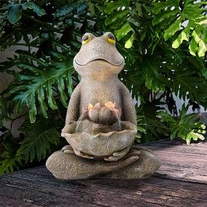 <span class=keywords><strong>Fuente</strong></span> de cascada con forma de <span class=keywords><strong>rana</strong></span> personalizada decorativa para exteriores de jardín de fabricante con luces Led - Product Image 2