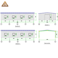 Edificio de estructura de acero de 27.5mx10.5mx5.0m (altura de alero) para almacén, garaje, hangar, taller