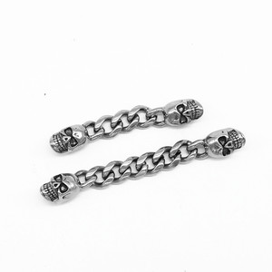 yunnique Pulsera de cadena con calavera de acero inoxidable para hacer joyas, estilo retro punk - Product Image 1