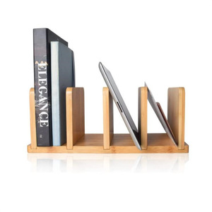Wooden Desktop Magazine Organizer Book Rack <b>File</b> Holder Office Stationery <b>Storage</b> Shelf Minimalist Design - Product Image 2