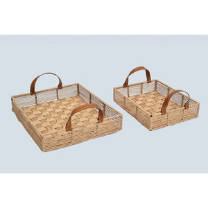 Panier de rangement carré moderne en rotin pour salon, appartement, hôtel - Meuble de maison - Product Image 1