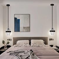 Lustre LED en verre vintage nordique BGST, design créatif, réglable, doré, petit modèle pour la maison, lampe suspendue en verre pour bar
