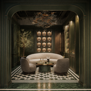 Ensemble de mobilier sur mesure haut de gamme pour boutique de parfums commerciale, système d'affichage en bois vert vintage pour parfumerie de luxe - Product Image 6