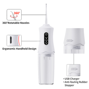 Irrigador Bucal Inalámbrico Profesional, 3 Modos, 220 ml, Impermeable, Eléctrico, Recargable por USB, Portátil, para Uso Doméstico - Product Image 4