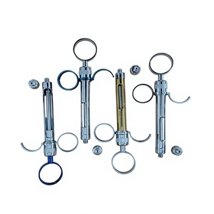 Cartouche de seringue dentaire aspirante pour anesthésie, manuelle, réutilisable, autoclavable, avec anneaux de maintien pour doigts et pouces, en titane doré et bleu, revêtement plasma - Product Image 2