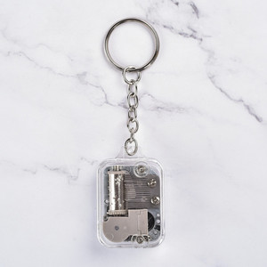 Plástico ecológico manivela personalizada música llavero colgante <span class=keywords><strong>caja</strong></span> regalo creativo carrusel venta al por mayor recuerdos turísticos - Product Image 2
