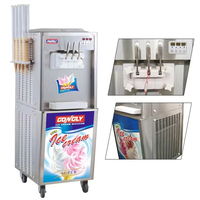 Machine à glace italienne molle commerciale haut de gamme automatique en acier inoxydable, haute productivité, pour lait/yaourt/sirop de crème glacée