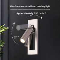 Lampe murale de lecture LED moderne et simple pour hôtel, avec abat-jour en aluminium, basse tension, encastrée, au design haut de gamme, avec interrupteur