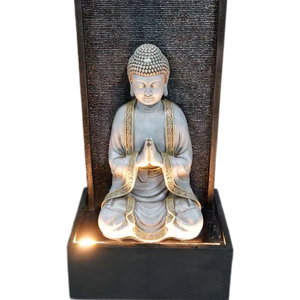 <span class=keywords><strong>Fontaine</strong></span> de sol extérieure <span class=keywords><strong>grande</strong></span> <span class=keywords><strong>fontaine</strong></span> de <span class=keywords><strong>bouddha</strong></span> assise avec LED blanc chaud pour la décoration de paysage aquatique de cour - Product Image 1