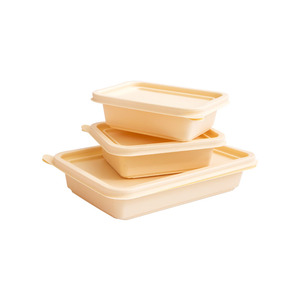 4 Compartment Disposable Takeaway Plastic Cornstarch Lunch Box Food Containers With Lids
