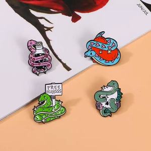Custom Cartoon Snake Enamel Pins Irregular Shape Zinc Alloy Hard Enamel Animal Theme Art Collectible Metal <b>Craft</b> Accessories - Product Image 3