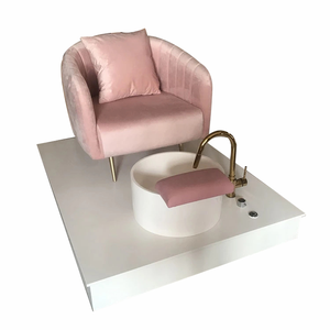 Bomacy เฟอร์นิเจอร์ทำเล็บมือ,โซฟาทำเล็บสีชมพูอ่อนน่ารักเก้าอี้ทำเล็บเท้าโซฟา - Product Image 3