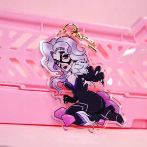Breloque Chibi en Acrylique OEM/ODM Anime Marvel Rivals <span class=keywords><strong>Black</strong></span> <span class=keywords><strong>Cat</strong></span> Felicia Hardy Spiderman <span class=keywords><strong>Comics</strong></span> - Product Image 3