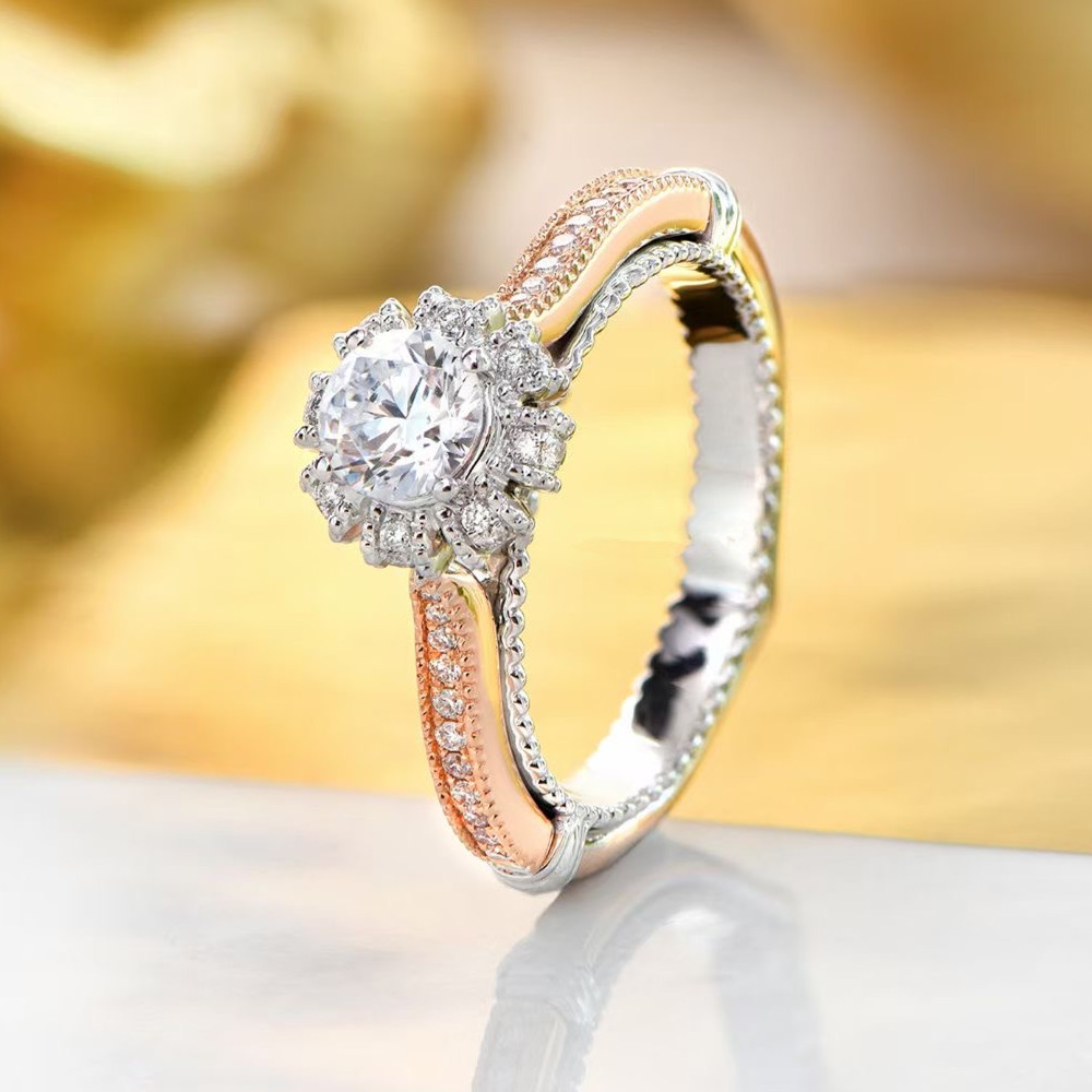 Aimgal ювелирные изделия 18 каратное золото D1.5ct d0.12ct кольцо с бриллиантом на заказ обручальное кольцо