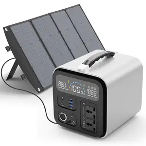 Entrepôt de l'UE batterie Lifepo4 extérieure générateur de secours solaire 300w 500wh 1000w centrale électrique portable