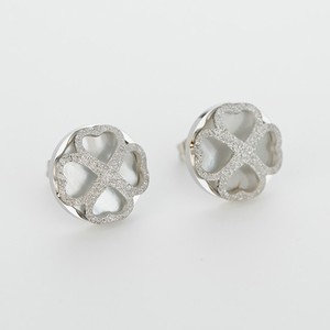 <b>Stud</b> <b>Earrings</b> Heart Shape Rose Gold Stainless Steel Everyday Wear Four Sided Clover Design - Product Image 4
