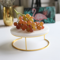 Plateau de mariage de luxe en or, assiette pour buffet, thé de l'après-midi, plateau en marbre, présentoir à gâteaux