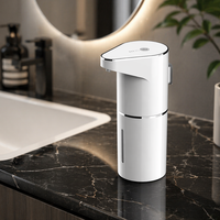 Distributeur de savon mousse intelligent sans contact HLK, double distributeur de savon en ABS pour hôtels et écoles, design moderne, sur pied, rechargeable